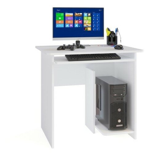фото Кст-21.1 стол компьютерный (80х60х74) (лдсп белая) сокол