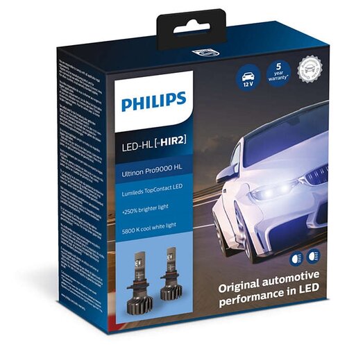 Лампа Hir2 Ultinon Pro9000 5800k Led, 2шт. Philips арт. 11012U90CWX2