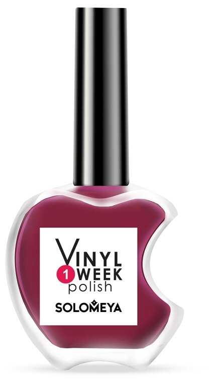 Лак для ногтей стойкий Solomeya, недельный лак для ногтей, глянцевый цвет Вишня, One Week Vinyl Polish Cherry 12, 13 мл
