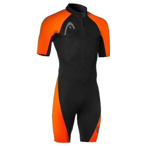 фото Гидрокостюм мужской короткий костюм head swimrun multix shorty 2.5, цвет - черный/оранженвый;размер - xl;материал - неопрен/нейлон