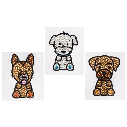 фото Набор аппликаций на клеевой основе 'щеночки 2', 3шт, cristal astra & craft