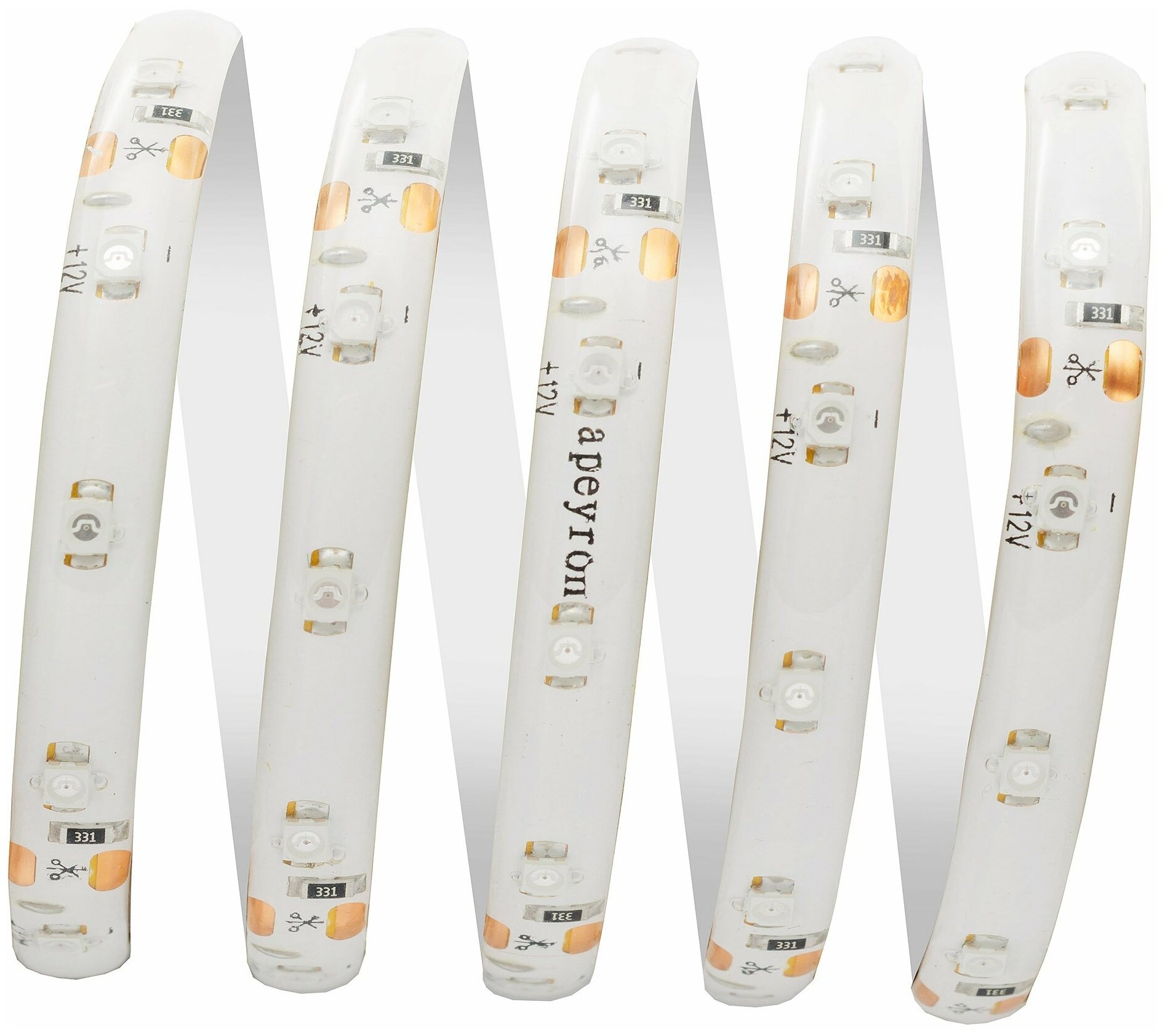 Светодиодная влагозащищенная лента Apeyron 4,8W/m 60LED/m 3528SMD желтый 5M - фото №10