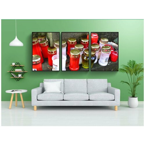 фото Набор модулных постеров для интерьера "поминальные свечи, свечи, всех святых" 60x90 см. в тубусе, без рамки lotsprints