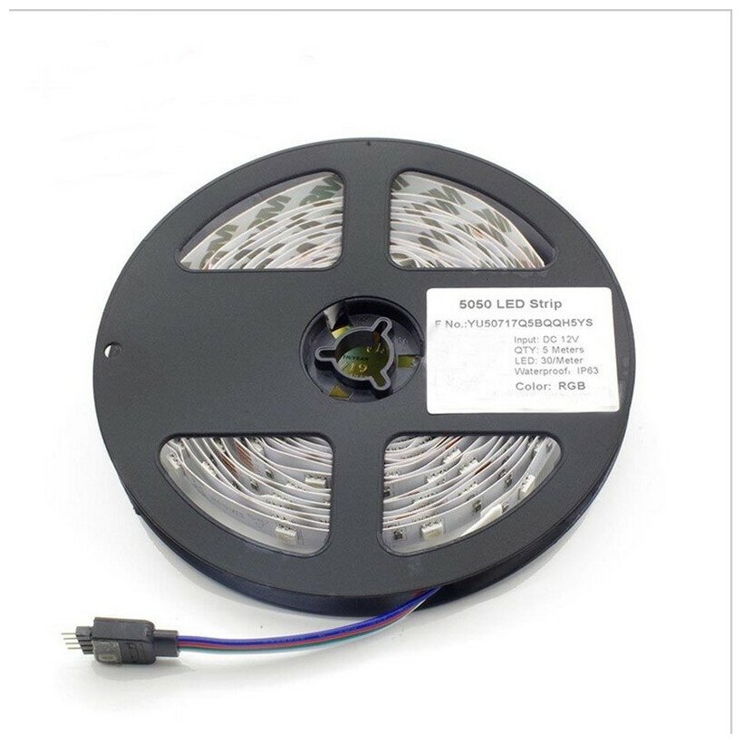 Светодиодная лента SMD5050-30LED-12 вольт, Стандарт 5м. - Цвет свечения: RGB