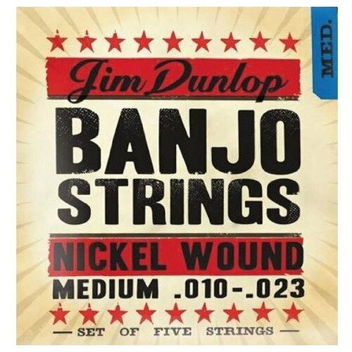 Струны для банджо DUNLOP DJN Banjo Nickel Medium - Nickel 10-23