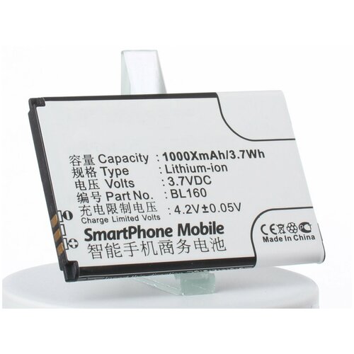 Аккумулятор iBatt iB-B1-M2101 1000mAh для Lenovo BL160 аккумулятор ibatt ib b1 m1010 1000mah для nokia bl 5ct