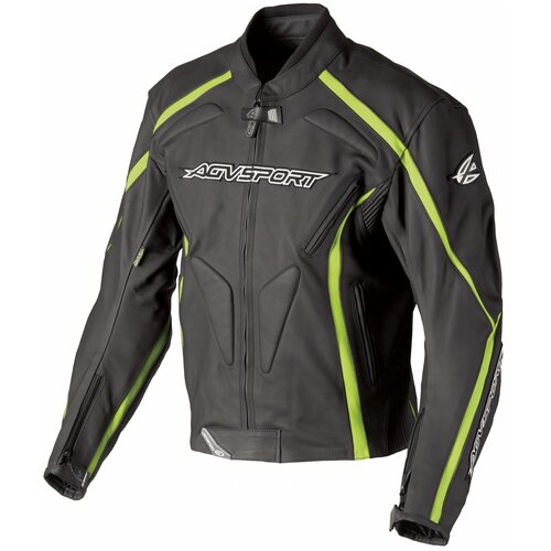 фото Кожаная куртка agvsport dragon черный/зеленый s (размер производителя)