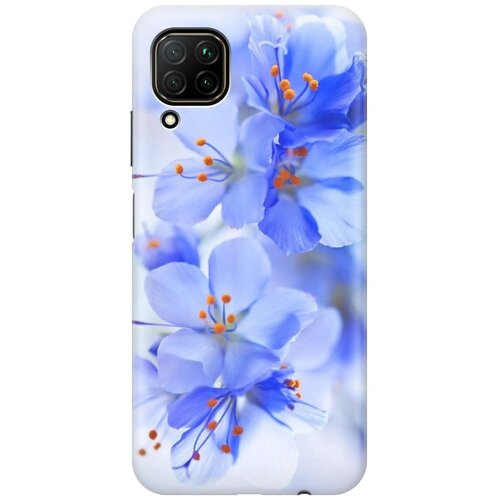 фото Ультратонкий силиконовый чехол-накладка для huawei p40 lite с принтом "лазурные орхидеи" gosso