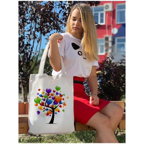 фото Сумка шоппер gerasim повседневная, текстиль, вмещает а4, складная, мультиколор