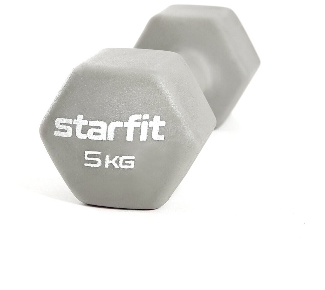 Гантель неопреновая Starfit Db-201 5 кг, тепло-серый пастель