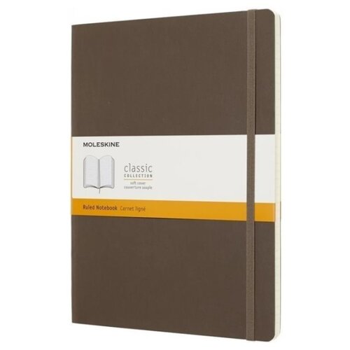 Блокнот Moleskine CLASSIC SOFT QP618P14 Large 130х210мм 192стр. нелинованный мягкая обложка коричневый