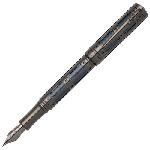 Ручка перьевая Pierre Cardin THE ONE. Цвет - черненая сталь и т. синий. Упаковка L
