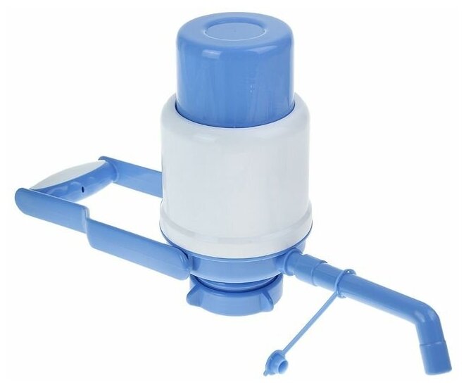 LESOTO Помпа для воды LESOTO Universal, механическая, под бутыль от 11 до 19 л, голубая - фотография № 2