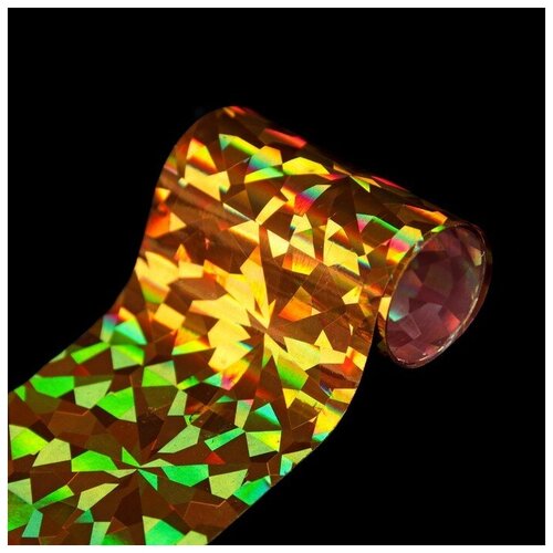 Romanoff Переводная фольга для декора «Битое стекло», 4 × 80 см, в пластиковом футляре, цвет золотистый