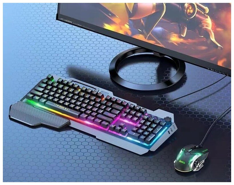 Комплект игровой Hoco GM12 русская версия (клавиатура +мышь) с подсветкой