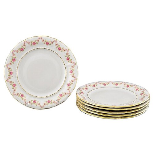 фото Набор тарелок 19 см 6 шт leander "соната /розовый цветок" / 084182