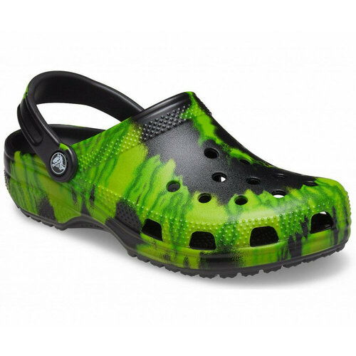 Сабо Crocs, размер 45 RU, черный, зеленый