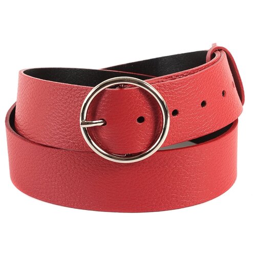 фото Ремень/ремень женский/ремень женский натуральная кожа/mayger/а-рн-6002/красный/115/модель ремень женский/с круглой пряжкой