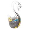 Фигурка декоративная Art Glass Фигурка Серебряный лебедь 9,5х16 см - изображение