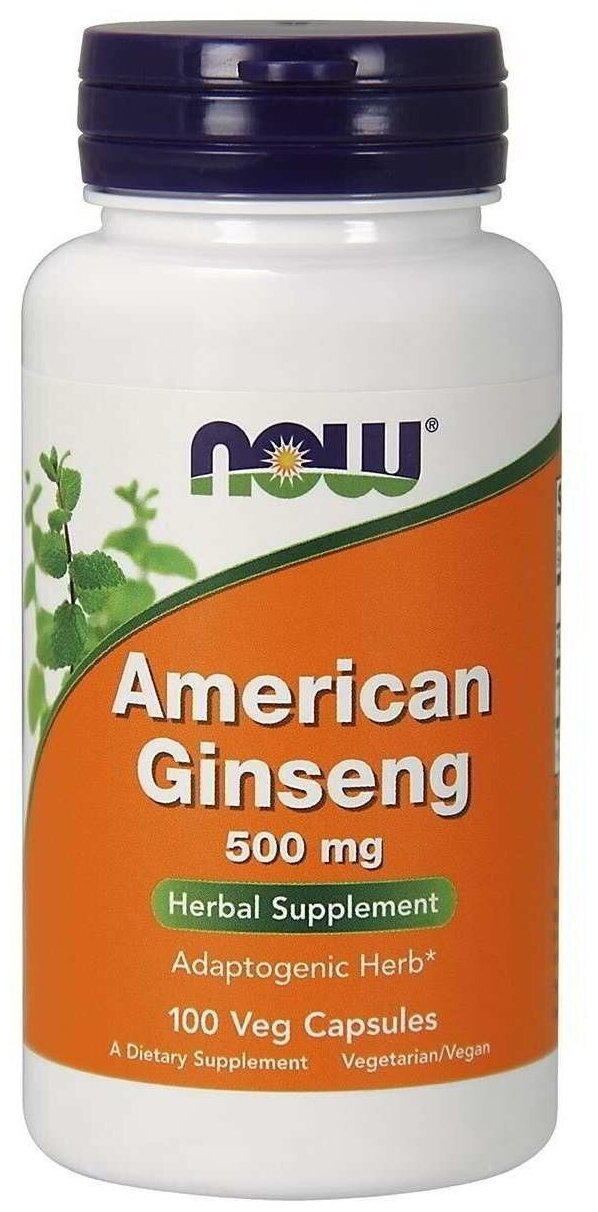 Капсулы NOW American Ginseng, 90 г, 500 мг, 100 шт.