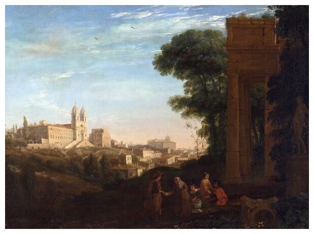 Репродукция на холсте Вид на Рим (A View in Rome) Лоррен Клод 41см. x 30см.