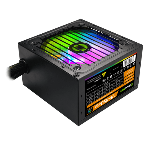 фото Блок питания atx 450w gamemax vp-450-rgb 80+, ultra quiet