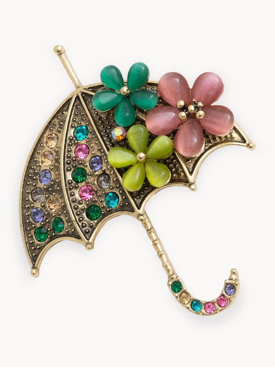 Брошь ЖемАрт, кристалл, кошачий глаз синтетический