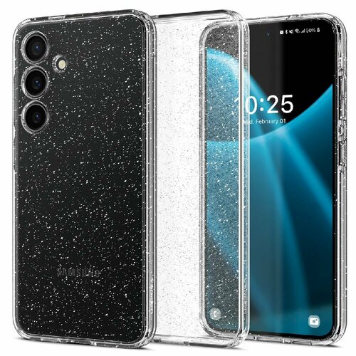 Чехол Spigen на Samsung Galaxy S24 (ACS07345) Liquid Crystal Glitter / Спиген чехол для Галакси С24 силиконовый, противоударный, с защитой камеры, блестки чехол spigen для iphone 15 plus liquid crystal glitter прозрачный розовый acs06649