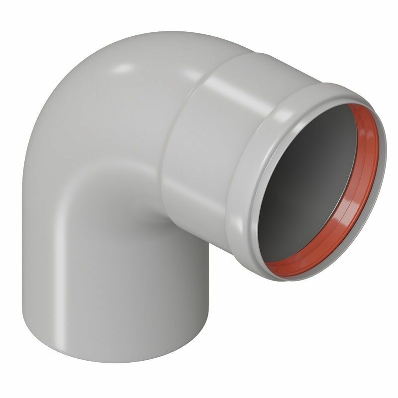 фото Отвод 90 80, WAAG, раструб-труба, алюминий