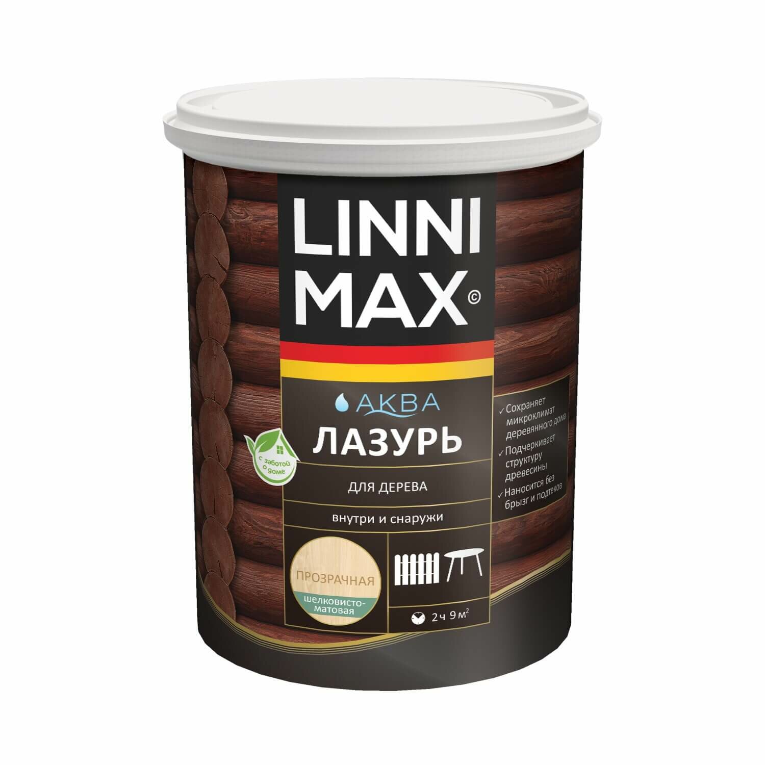 Аква лазурь для дерева Linnimax (09л) сосна