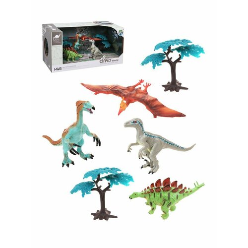 Набор динозавров 4шт +2 дерева в коробке набор динозавров 4шт bt829a 10