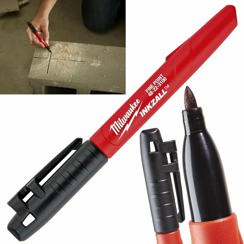 Маркер Milwaukee Inkzall 48223100 черный быстросохнущий для стройплощадок 500₽