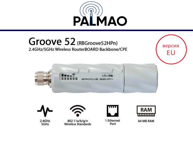 Wi-Fi роутер MikroTik GrooveA 52HPn, белый