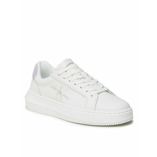 Кроссовки Calvin Klein Jeans, размер EU 37, белый кроссовки calvin klein jeans chunky cupsole laceup metallic white silver