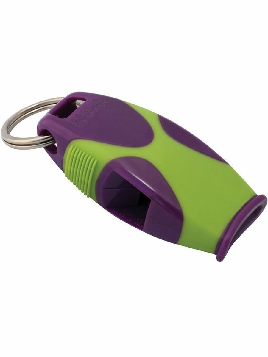 Свисток спортивный судейский Estafit Sharx со шнурком, зеленый/фиолетовый