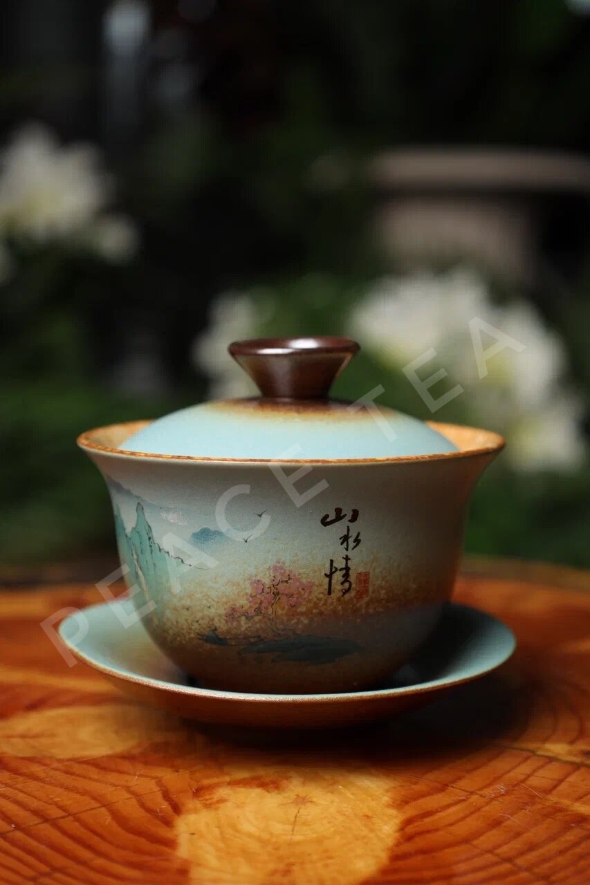 Набор для чайной церемонии Peace Tea бирюзовый Горы, на 2 персоны — фото 1