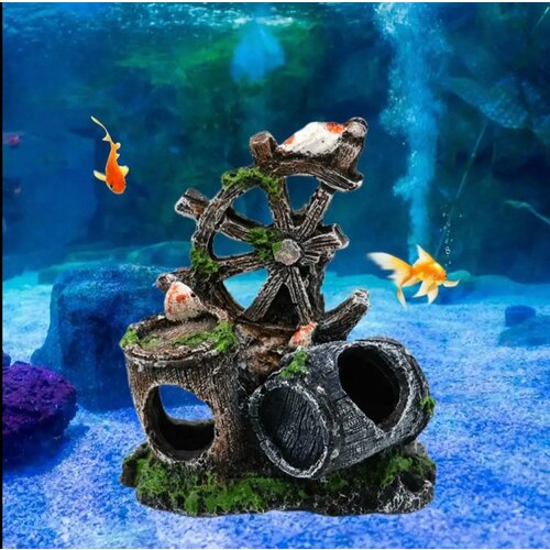 Декорация для аквариума грот штурвал 420₽