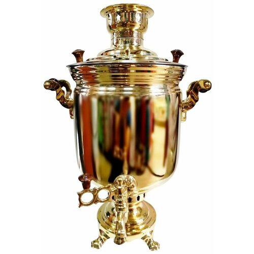 Самовар на дровах угольный 5 л банка латунь 29990₽