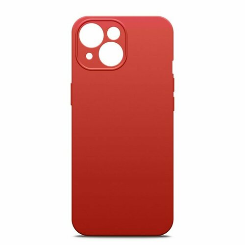 Чехол BoraSCO для iPhone 15, Soft Touch, силикон, микрофибра, красный брелок силикон красный