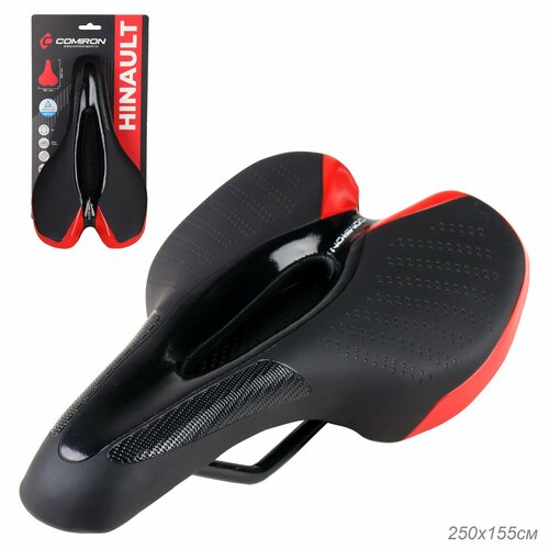 фото Седло велосипедное mtb comiron hinault m039r 250x155. цвет: красный