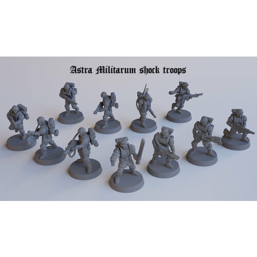 Имперская гвардия легкое отделение. Набор миниатюр Warhammer 40000. Astra Militarum shock troops