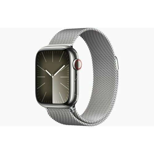 ремешок для apple watch milanese loop 42 44mm silver Умные часы Apple Watch Series 9 41mm GPS Silver Stainless Steel Case with Silver Milanese Loop
