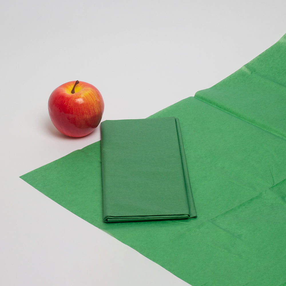 Бумага упаковочная тишью зеленая в листах 50 х 65см х 10шт - 1шт.