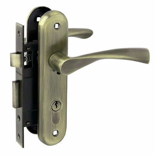 Ручка дверная с замком palladium al 1613 античная бронза 1 ригель 9098₽