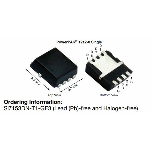 Микросхема SI7153DN P-Channel MOSFET 30V 18A POWERPAK-1212-8