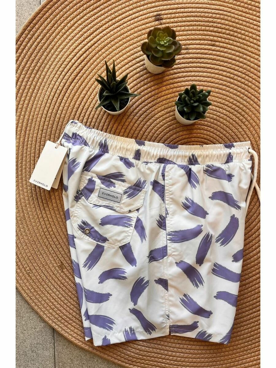 фото Плавки EVERHOLD мужские для плавания шорты пляжные мальчика бордшорты купальные голубые с тигром