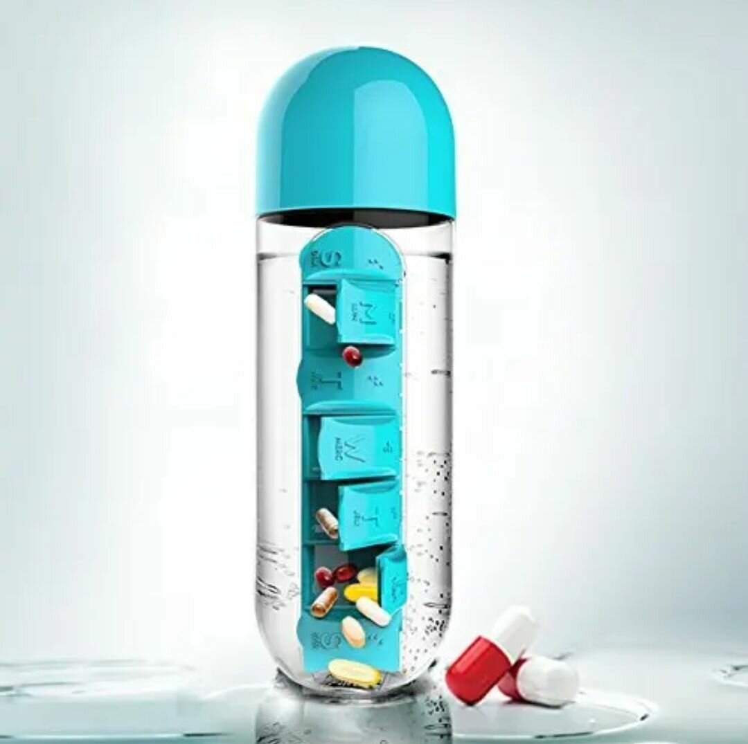 Таблетница с бутылкой для воды / Контейнер для таблеток