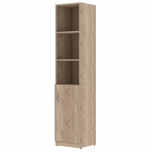 фото Узкий шкаф пенал skyland simple sr-5u.5 правый, дуб сонома, 38х37х181 см с дверкой и открытыми полками