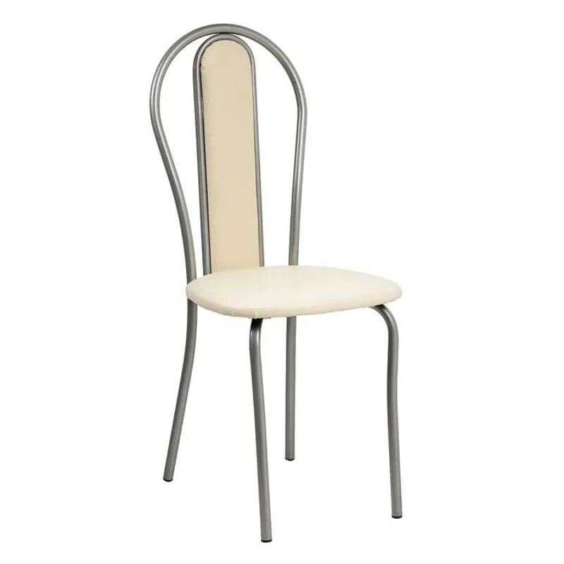 фото Стул "Венский Мягкий" Серебристый металлик/молочный