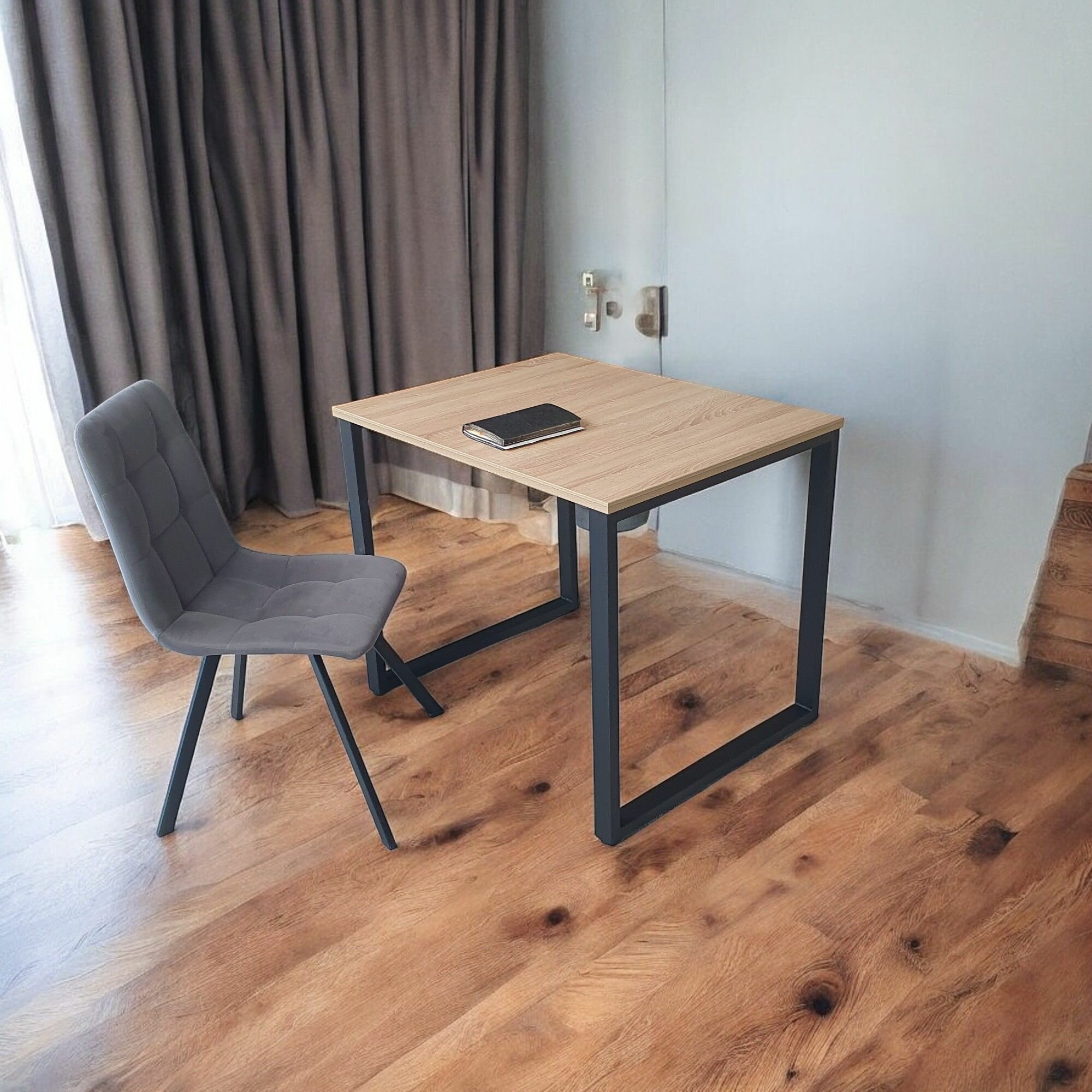 Игровой компьютерный стол/ Лофт, 90*70 см, цвет столешницы Дуб Сонома, Ножки лофт черные